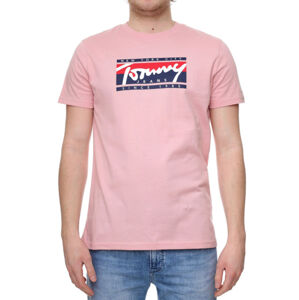 Tommy Jeans pánské růžové tričko - XL (TH9)
